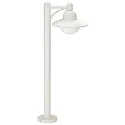 Wegeleuchte Landhausstil Hutform Rund Typ Nr. 4150, IP44, Höhe 90cm, E27 QA55 max. 57W, Alu-Guss / Opalglas, Weiß matt
