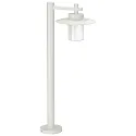 Wegeleuchte Landhausstil Hutform Flach Typ Nr. 4152, IP44, Höhe 88.5cm, E27 QA55 max. 57W, Alu-Guss / Opalglas, Weiß matt