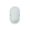 Outdoor Wand- und Deckenleuchte Typ Nr. 6037, oval, IP44, E27 QA55 max. 57W, Alu-Guss / Opalglas, Weiß matt