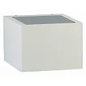 Außenwandleuchte Typ Nr. 6167, 2-seitig, eckig, IP44, Breite 15cm, G9 QT14 max. 60W, Alu-Guss / Opalglas, Edelstahl matt