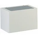 LED Außenwandleuchte Typ Nr. 6367, 2-seitig, eckig, IP44, Breite 15cm, 2x 5.8W 3000K 430lm, Alu-Guss / Opalglas, Weiß
