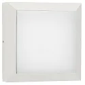 Outdoor LED Wall and Ceiling luminaire Type No. 6560, IP54 IK08, 19 x 19cm, 8W 3000K 880lm, cast alu, dimmable, white matt