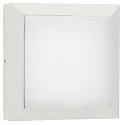 Outdoor LED Wand- und Deckenleuchte Typ Nr. 6562, IP54 IK08, 32 x 32cm, 20W 3000K 2000lm, Alu-Guss / Opal, dimmbar, Weiß matt