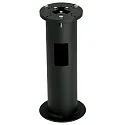 Erd-Einbausockel Typ Nr. 0010 für Albert Energiesäulen / Leuchten, Länge 40cm, Flansch-Ø 15cm, rund, Aluminium, schwarz