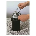 Albert Erd-Einbausockel Typ Nr. 0011 für Albert Energiesäulen / Leuchten, Länge 50cm, Flansch-Ø 23cm, rund, Aluminium, schwarz