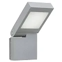 LED Außenwandleuchte Typ Nr. 0111, IP44, 14W 3000K 1400lm, schwenkbar 90° stufenlos, Alu-Guss / Opalglas, Edelstahl matt