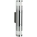 Außenwandleuchte Typ Nr. 0206, IP44, 2-flammig seitlich, 2x G9 QT14 max. 40W, Edelstahl / Borosilikatglas satiné