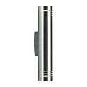 Außenwandleuchte Typ Nr. 0208, IP44, 2-flammig Up/Down, 2x G9 QT14 max. 40W, Edelstahl / Borosilikatglas satiné