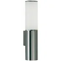 Außenwandleuchte Typ Nr. 0214, rund, IP44, E27 max. 20W (LED), Edelstahl / Acrylglas mattiert