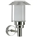 Außenwandleuchte Typ Nr. 0237, mit Pagoden-Dach, IP44, E27 QA55 max. 57W, Edelstahl / Opalglas