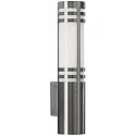 Außenwandleuchte Typ Nr. 0258, Halterung unten, IP44, E27 max. 20W (LED), Edelstahl / Opalglas