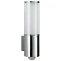 Außenwandleuchte Typ Nr. 0309 mit Bewegungsmelder (Typ Nr. 0322), IP44, E27 max. 20W (LED),  Edelstahl / Acrylglas + Opalglas