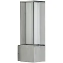 Außenwandleuchte Typ Nr. 0335, eckig, IP44, E27 max. 20W (LED), Edelstahl matt / Opalglas