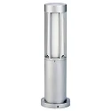 Outdoor Sockelleuchte Typ Nr. 0507, IP44, Höhe 50cm, E27 max. 20W (LED), Alu-Guss / Opalglas, Silber