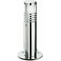 Sockelleuchte Typ Nr. 0557, IP44, Höhe 25cm, G9 QT14 max. 40W, Edelstahl / Borosilikatglas satiné