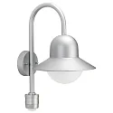 Außenwandleuchte  Typ Nr. 0662 mit Bewegungsmelder (Typ Nr. 0661), IP44, E27 QA55 max. 57W, Alu-Guss / Opalglas, Silber matt