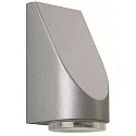LED Außenwandleuchte Typ Nr. 0671, IP43, 230V, 4.5W 3000K 330lm, Alu-Guss / Blasenglas klar, Silber matt