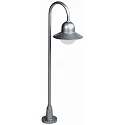 Wegeleuchte Typ Nr. 2005, Höhe 120cm, IP44, E27 QA55 max. 75W, Alu-Guss / Opalglas, Silber matt