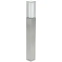 Pollerleuchte Typ Nr. 2035, eckig, IP44, Höhe 90cm, E27 max. 20W (LED), Edelstahl matt / Opalglas