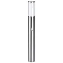Pollerleuchte Typ Nr. 2072  mit Bewegungsmelder (Typ Nr. 2071), Höhe 90cm, E27 max. 20W,  Edelstahl / Acrylglas + Opalglas