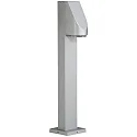 LED Pollerleuchte Typ Nr. 2078, IP43, Höhe 76.5cm, 230V, 4.5W 3000K 330lm, Alu-Guss / Blasenglas klar, Silber matt