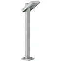 LED Pollerleuchte Typ Nr. 2091, IP54, Höhe 90cm, 16W 3000K 1600lm, schwenkbar 120°, Alu-Guss / Satinglas, Silber matt