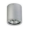 Außendecken-Strahler Typ Nr. 2130, Aufbau, IP44, Ø 11cm / H 12.5cm, E27 PAR30 max. 75W, starr, Silber matt