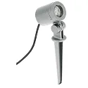 Spießstrahler Typ Nr. 2197, IP54, GU10 PAR16, schwenkbar, fokussierbar 21-40°, Alu-Guss, inkl. Steckerkabel, silber matt