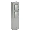 Outdoor Steckdose 2-fach, IP44, ohne Schaltfunktion, 2x 230V DE Schuko Typ C/F, Edelstahl matt, Typ 2200, Aufbauversion