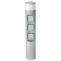 Outdoor Steckdosensäule Typ Nr. 2202, IP44, 3 Schuko-Steckdosen + LED, 10W 3000K 900lm, dimmbar, Edelstahl matt