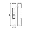 Albert Outdoor Steckdosensäule Typ Nr. 2202, IP44, 3 Schuko-Steckdosen + LED, 10W 3000K 900lm, dimmbar, Edelstahl matt