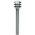 Pollerleuchte Typ Nr. 2256, mit 3 Pagoden-Dächern, Höhe 90cm, IP44, E27 QA55 max. 57W, Edelstahl / Opalglas