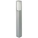 Pollerleuchte Typ Nr. 2266, IP44, Höhe 90cm, E27 max. 20W (LED), Alu-Guss / Opalglas, Silber matt