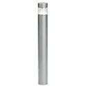 LED Pollerleuchte Typ Nr. 2295, 360° indirekt symmetrisch, 9W 3000K 1000lm, Alu / Kunststoff klar + opal, Silber