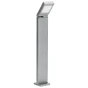 LED Pollerleuchte Typ Nr. 2296, IP44, Höhe 90cm, 14W 3000K 1400lm, schwenkbar 90° stufenlos, Alu-Guss / Opalglas, Silber matt