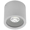 LED Außendecken-Strahler Typ Nr. 2319, IP44, Ø 11cm, 8W 3000K 800lm 30°, schwenkbar 30°, Silber matt