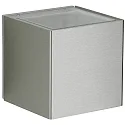 LED Außenwand-Strahler Typ Nr. 2375, Up/Down, breit/breit, Würfel, IP44, 2x 3W 3000K 330lm, starr, Edelstahl / Glas klar