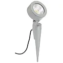 LED Spießstrahler Typ Nr. 2390, IP54, 12W 3000K 1200lm 30°, dreh- und schwenkbar, dimmbar, Alu-Guss / Glas, Silber matt