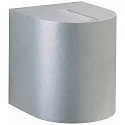 LED Außenwand-Strahler Typ Nr. 2401, Up/Down, eng/breit, Rund, IP44, 230V, 2x 6.7W 3000K 600lm, Linse + Glas, Silber