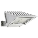 Outdoor LED Flächenstrahler Typ Nr. 2411, IP54, 32W 3000K 3200lm, schwenkbar, dimmbar, Alu-Guss / Borosilikatglas, Silber matt