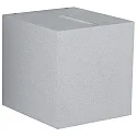 LED Außenwand-Strahler Typ Nr. 2415, Up/Down, eng/eng, Eckig, IP44, 230V, 13.4W 3000K 1200lm, Linse klar, Silber