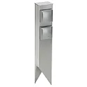 Outdoor Steckdose 2-fach, IP44, ohne Schaltfunktion, 2x 230V DE Schuko Typ C/F, Edelstahl matt, Typ 3300, mit Erdspieß