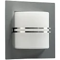 Außenwandleuchte Typ Nr. 6058, IP44, halbrund, 25 x 25cm, E27 QA55 max. 57W, Edelstahl matt / Opal