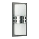 Outdoor Wand- und Deckenleuchte Typ Nr. 6131, eckig / Abdeckung halbrund, IP44, 2x E27 QA55 max. 57W, Edelstahl / Opalglas
