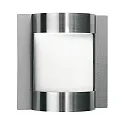 Außenwandleuchte Typ Nr. 6187, halbrund, IP44, E27 QA55 max. 57W, Edelstahl / Opalglas