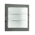 Outdoor Wand- und Deckenleuchte Typ Nr. 6191, gewölbt, 26 x 26cm, IP44, E27 QA55 max. 57W, Edelstahl matt