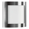 Outdoor Wand- und Deckenleuchte Typ Nr. 6193, halbrund, IP44, E27 QA55 max. 57W, Edelstahl matt / Opalglas