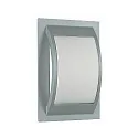Outdoor Wand- und Deckenleuchte Typ Nr. 6199, IP44, 20 x 30cm, E27 QA55 max. 57W, Alu-Guss / Opalglas, Silber matt