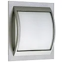 Outdoor Wand- und Deckenleuchte Typ Nr. 6202, IP44, 26.5 x 30cm, E27 QA55 max. 57W, Alu-Guss / Opalglas, Silber matt