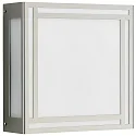 Outdoor Wand- und Deckenleuchte Typ Nr. 6285, IP44, 25.5 x 25.5cm5, E27 QA55 max. 57W, Edelstahl / Opalglas